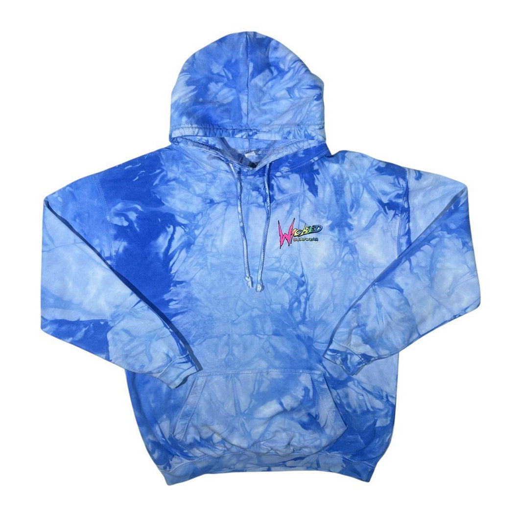 Wicked Surfwear Multi Colour Surfer Logo Blue Tie Dye Pullover Hoodie
