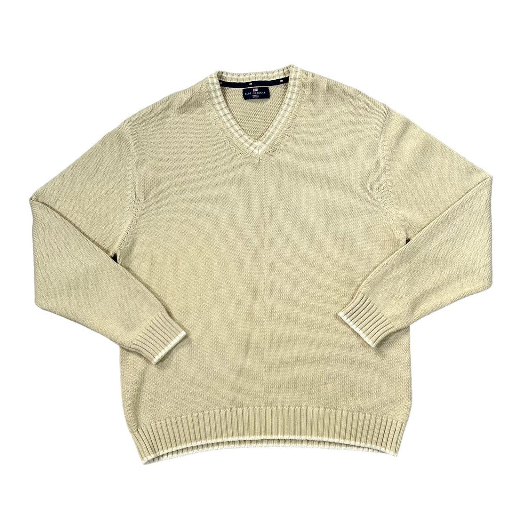 BLUE HARBOUR Marks & Spencer Classic Cotton Knit V-Neck Sweater Jumper
