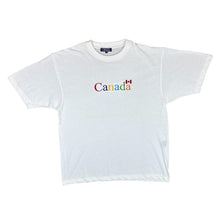 Load image into Gallery viewer, Vintage International Sport CANADA Embroidered Rainbow Spellout White T-Shirt
