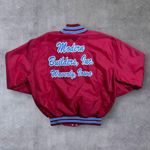 Load image into Gallery viewer, Vintage 90&#39;s DeLong Made in USA Embroidered Nylon Varsity Letterman Bomber Jacket
