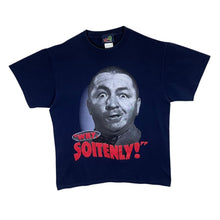 Load image into Gallery viewer, Vintage The Three Stooges (2004) &quot;Why, Soitenly&quot; Novelty Graphic Navy Blue T-Shirt
