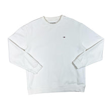 Load image into Gallery viewer, TOMMY JEANS Tommy Hilfiger Classic Embroidered Mini Logo White Crewneck Sweatshirt

