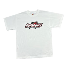 Load image into Gallery viewer, Early 00&#39;s SUPERBIKE MAGAZINE Motorsports MOTO GP Logo Spellout Graphic Cotton T-Shirt
