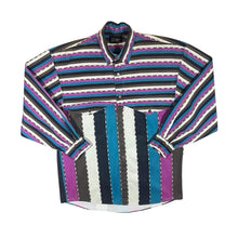 Load image into Gallery viewer, Vintage Western Signatures by Ed West Cowboy Striped Long Sleeve Cotton Button-Up Shirt
