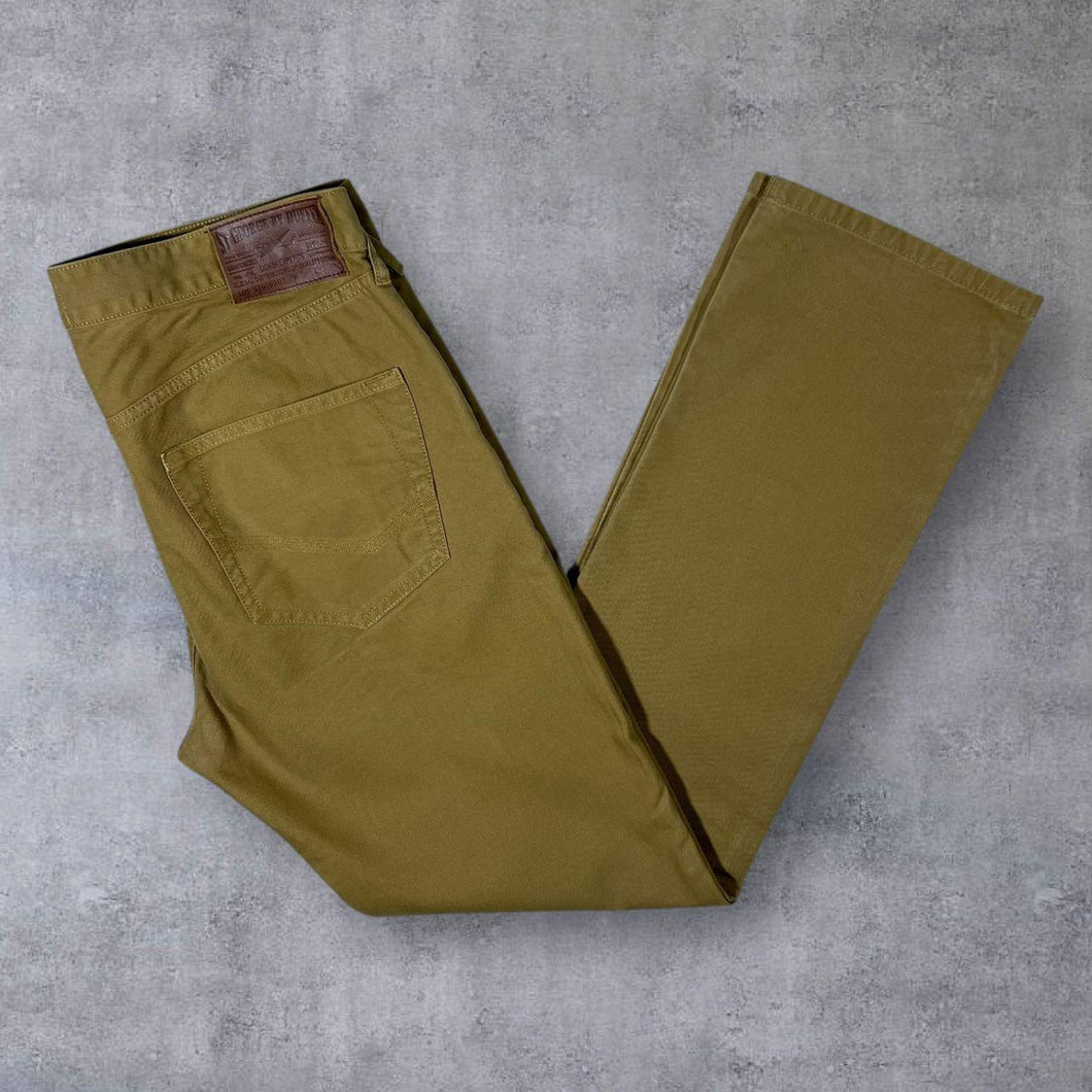 St George by Duffer 5TG Denim Owen Straight Leg Brown-Tan Jeans Trousers