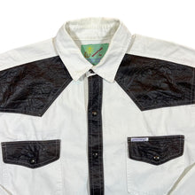 Load image into Gallery viewer, Vintage 90&#39;s Yacary Cowboy Western Popper White Cotton Long Sleeve Shirt
