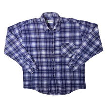 Load image into Gallery viewer, Vintage Happiness Blue White Plaid Check Long Sleeve Cotton Flannel Shirt
