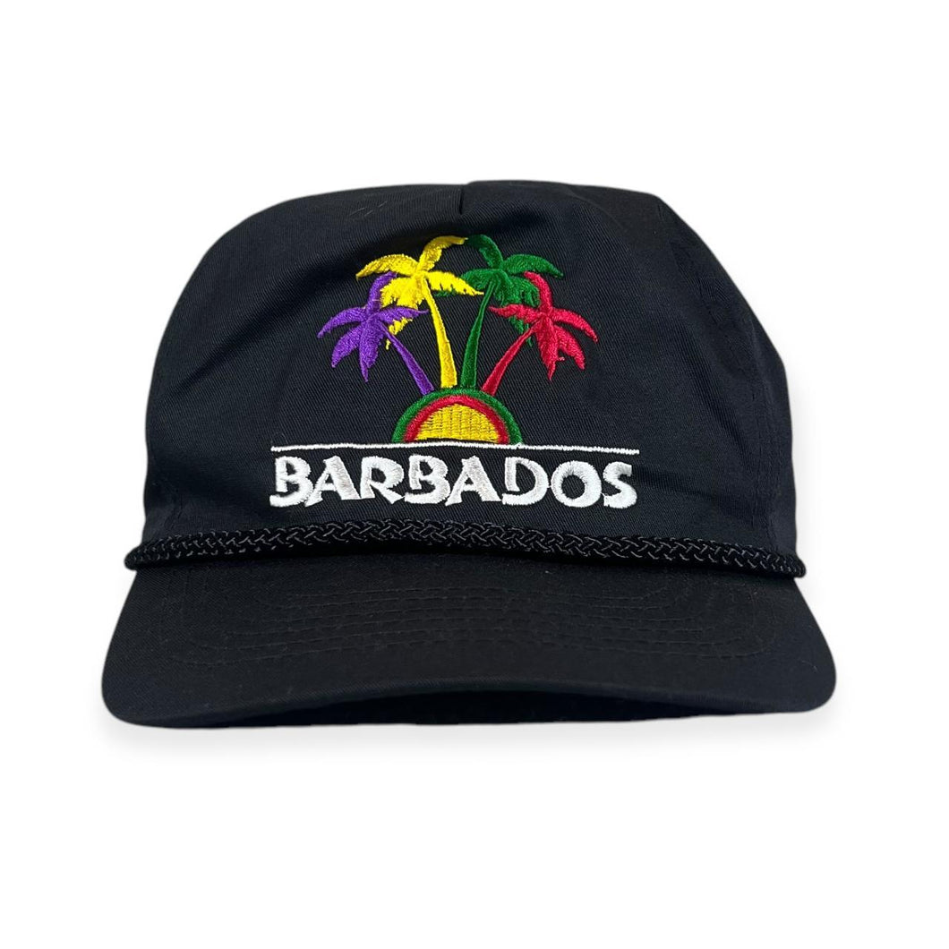 Vintage 90's Barbados Embroidered Souvenir Spellout Black Baseball Cap