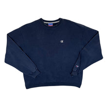 Load image into Gallery viewer, Vintage Champion Made In Mexico Embroidered Mini Logo Navy Blue Sweatshirt
