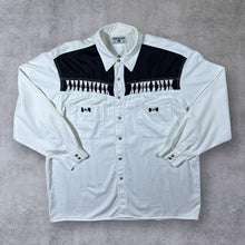 Load image into Gallery viewer, Vintage John Baner Cowboy Western Lace Panel White Popper Long Sleeve Shirt
