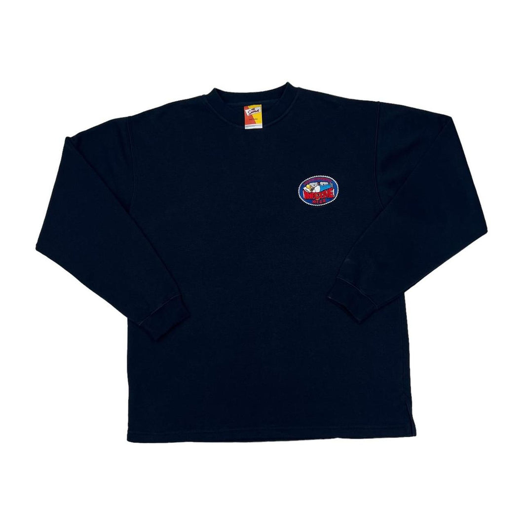 Vintage THE SIMPSONS (1999) “Inactive Wear” Embroidered Patch TV Show Crewneck Sweatshirt