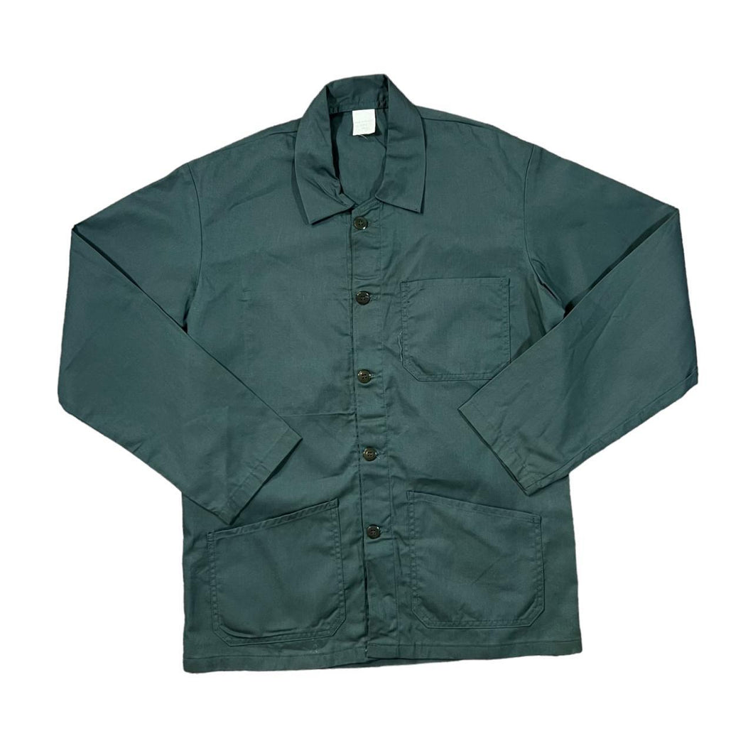 Vintage MADE IN FRANCE Classic Green Polyester Cotton French Worker Chore Jacket