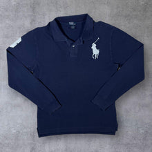 Load image into Gallery viewer, Polo Ralph Lauren Embroidered Big Pony Logo Navy Blue Long Sleeve Polo Shirt
