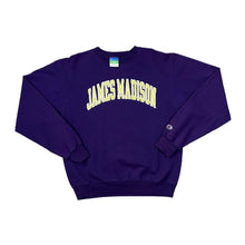 Load image into Gallery viewer, Champion JAMES MADISON College Logo Spellout Graphic Crewneck Sweatshirt
