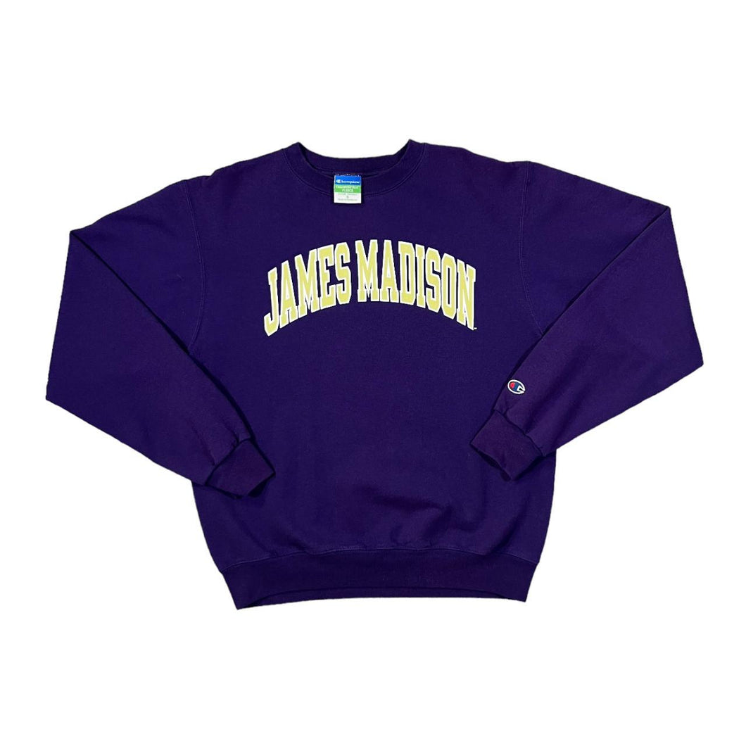 Champion JAMES MADISON College Logo Spellout Graphic Crewneck Sweatshirt