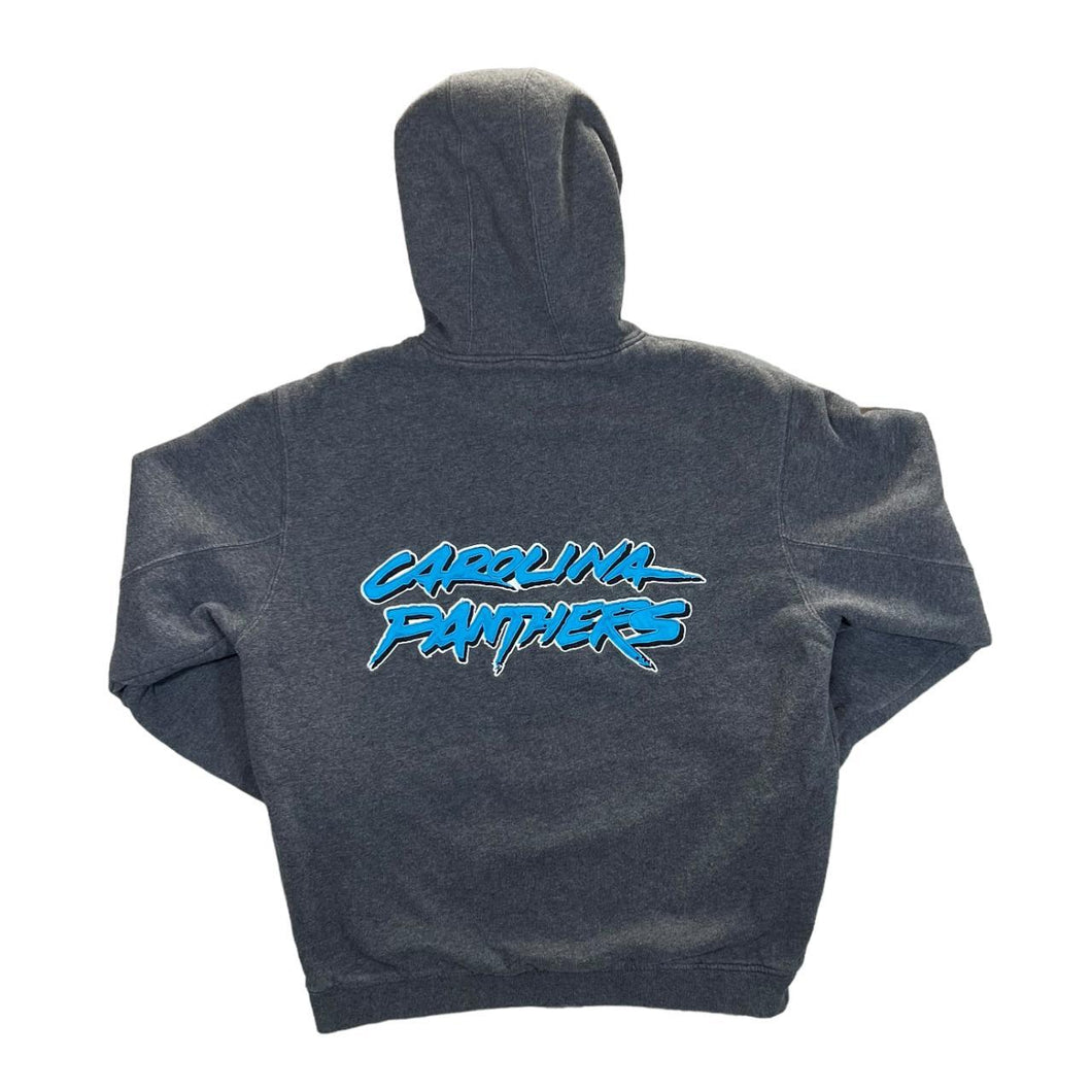 NFL Pro Line CAROLINA PANTHERS Embroidered Football Fleece Lined Zip Hoodie