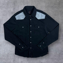 Load image into Gallery viewer, Sixth June Cowboy Western Black Cotton Popper Long Sleeve Shirt
