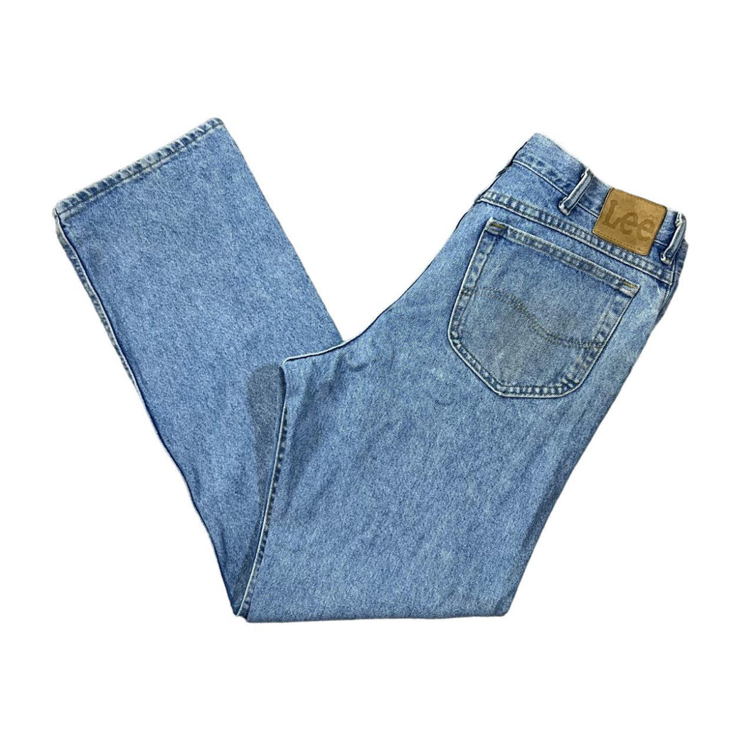 Early 00's LEE JEANS Classic Straight Leg Regular Fit Distressed Blue Denim Jeans
