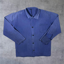 Load image into Gallery viewer, Vintage French Chore Worker Style Navy Blue Cotton Button Heavily Distressed Jacket
