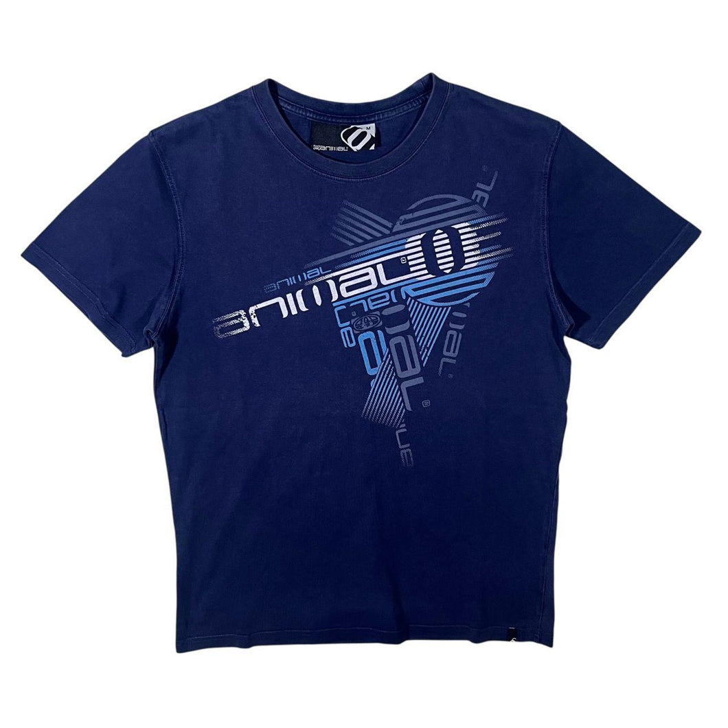 Animal Classic Logo Spellout Surfer Graphic Navy Blue Cotton T-Shirt