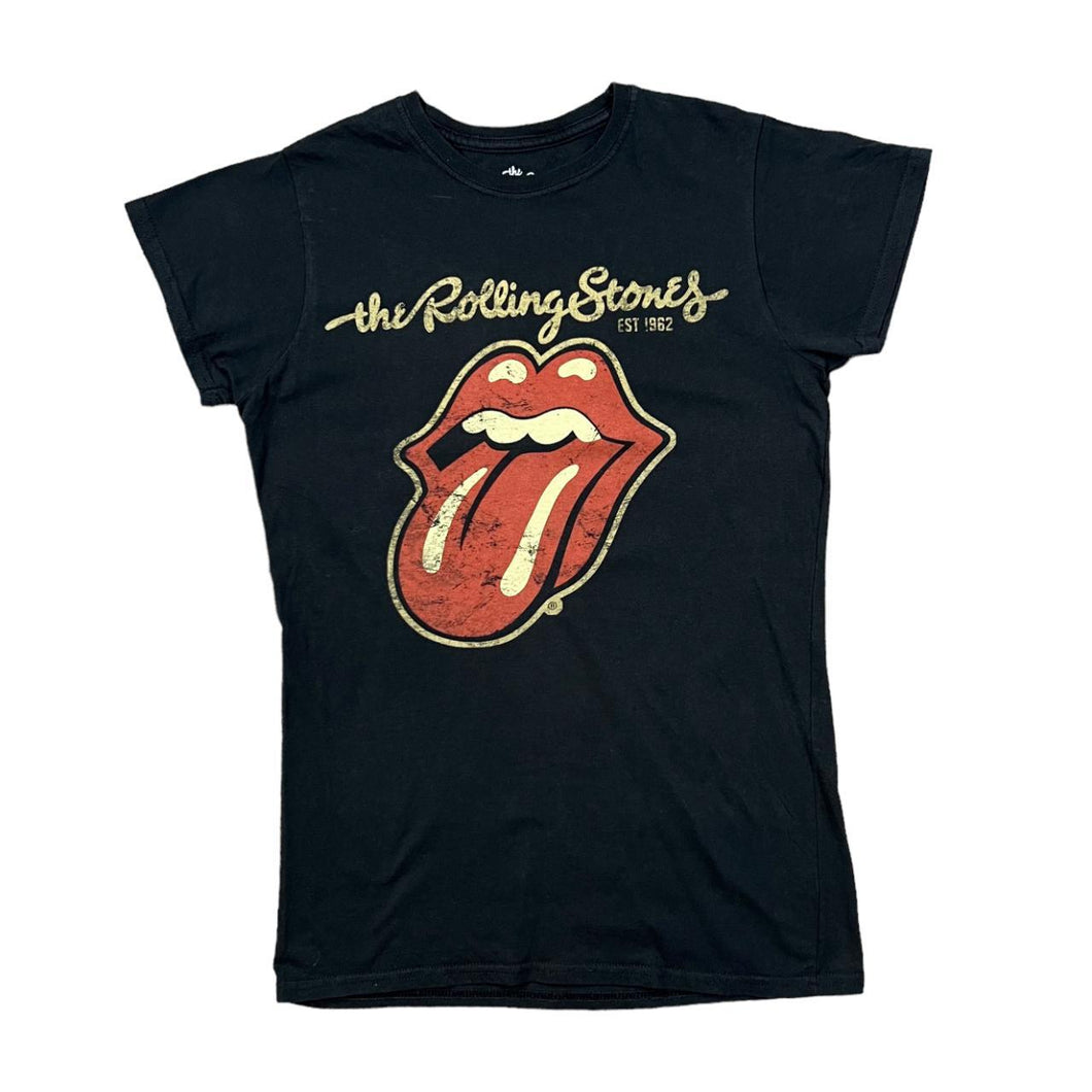 THE ROLLING STONES Classic Tongue Logo Spellout Rock Band Graphic T-Shirt