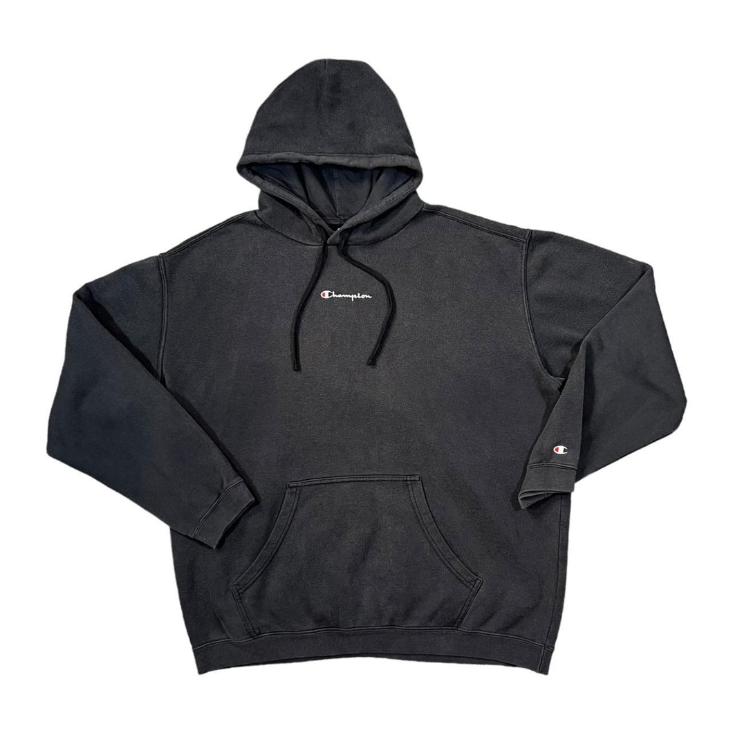 CHAMPION Classic Embroidered Mini Centre Logo Black Pullover Hoodie