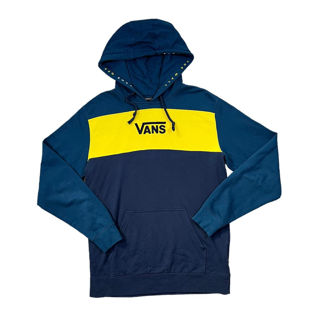 VANS Colour Block Embroidered Logo Spellout Skater Pullover Hoodie