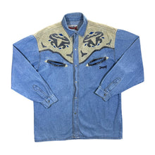 Load image into Gallery viewer, Vintage 90&#39;s STOCKERPOINT Western Cowboy Style Long Sleeve Blue Denim Shirt
