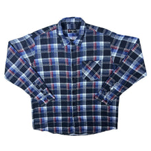 Load image into Gallery viewer, Vintage Speed.A Blue Red White Plaid Check Long Sleeve Cotton Flannel Shirt
