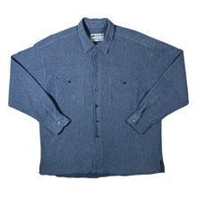 Load image into Gallery viewer, Vintage 90&#39;s Golfer&#39;s Waffle Effect Grey Blue Long Sleeve Cotton Shirt
