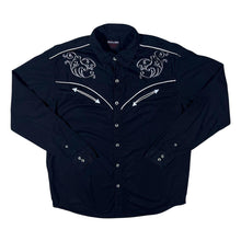 Load image into Gallery viewer, Atlas For Men Cowboy Western Black White Cotton Long Sleeve Shirt
