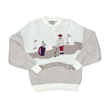 Load image into Gallery viewer, Vintage 90&#39;s HONEY &quot;Country Life&quot; Embroidered Golf Spellout Acrylic Nylon Knit Collared Sweater Jumper
