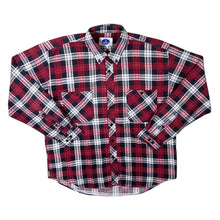 Load image into Gallery viewer, Vintage Hualu Red Grey White Plaid Check Long Sleeve Flannel Button-Up Shirt
