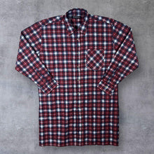 Load image into Gallery viewer, Vintage Elutex Red Plaid Check Long Sleeve Longline Cotton Flannel Shirt
