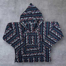 Load image into Gallery viewer, Vintage Hippy Festival Woven Multi Coloured Abstract Patterned Pullover Hoodie
