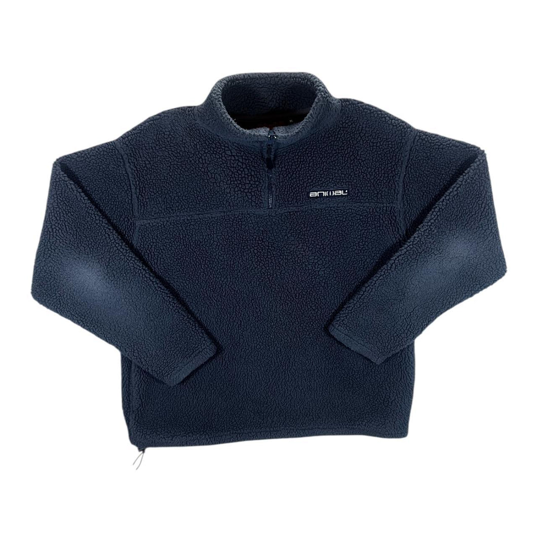 Early 00's Animal Skater Surfer Deep Pile 1/4 Zip Fleece Sweatshirt
