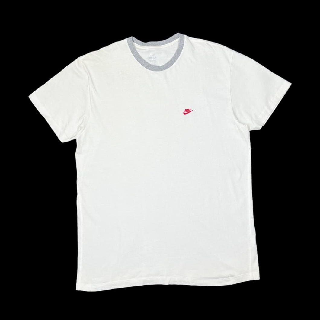 NIKE Classic Basic Embroidered Mini Logo Short Sleeve Ringer T-Shirt