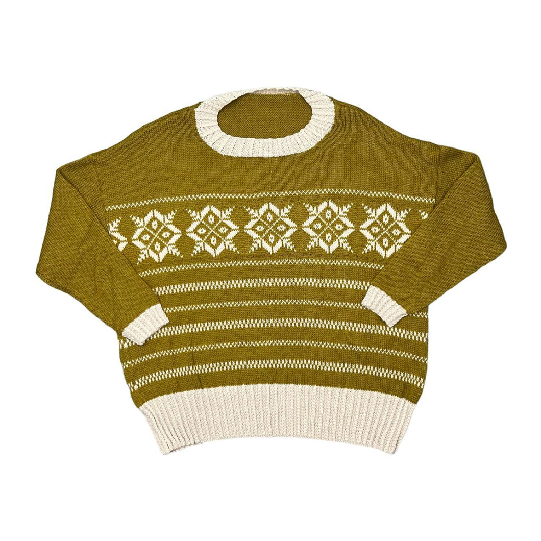 Vintage 90's Abstract Patterned Knit Crewneck Sweater Jumper