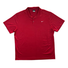 Load image into Gallery viewer, NIKE GOLF Dri-Fit Classic Embroidered Mini Swoosh Logo Red Short Sleeve Polo Shirt
