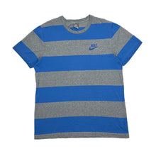 Load image into Gallery viewer, NIKE Classic Mini Logo Spellout Graphic Colour Block Striped T-Shirt
