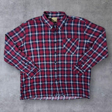 Load image into Gallery viewer, Vintage J.Explorer Red Navy White Plaid Check Long Sleeve Cotton Flannel Shirt
