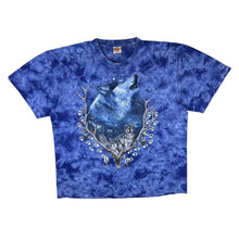 Load image into Gallery viewer, Vintage Rock Eagle Wolf Dreamcatcher Animal Wildlife Graphic Blue Tie Dye T-Shirt

