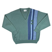 Load image into Gallery viewer, Vintage GABICCI Made In Italy Grandad Patterned V-Neck Acrylic Wool Knit Jumper
