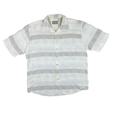 Load image into Gallery viewer, Vintage 90's CATTANI Cream Patterned Striped Short Sleeve Flannel Shirt
