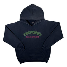 Load image into Gallery viewer, Vintage Oxford Polo Street Embroidered Spellout Black Hoodie
