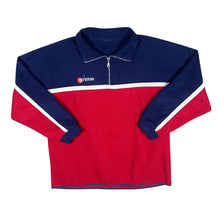 Load image into Gallery viewer, Vintage ERIMA Mini Logo Colour Block Red Navy Blue 1/4 Zip Fleece Sweatshirt
