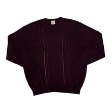 Load image into Gallery viewer, Vintage GABICCI Patterned Grandad Acrylic Wool V-Neck Knit Sweater Jumper
