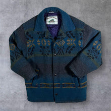 Load image into Gallery viewer, Vintage 90&#39;s New Fast Montana Heights Aztec Abstract Patterned Wool Button Jacket
