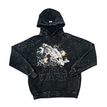 Load image into Gallery viewer, Pull &amp; Bear x STAR WARS Millenium Falcon Sci-Fi Movie Graphic Acid Wash Effect Pullover Hoodie
