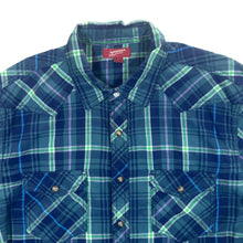 Load image into Gallery viewer, Arizona Jeans Co. Cowboy Western Plaid Check Popper Long Sleeve Shirt
